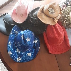 Lot of female cowboy hats